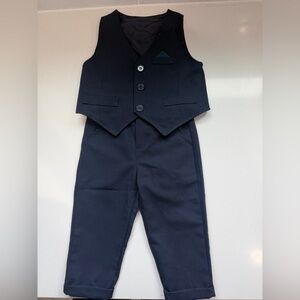 Navy Boys Dress Vest & Pants Set